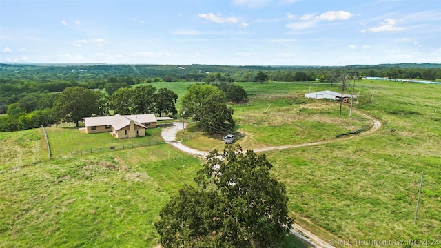 drone / aerial view featuring a rural view