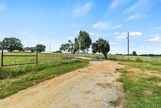 view of street featuring a rural view