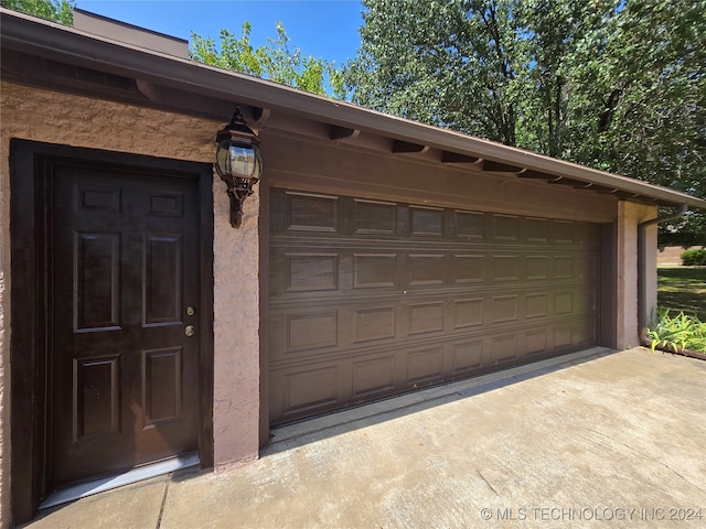 view of garage