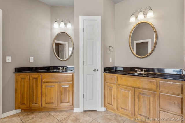 bathroom featuring tile patterned flooring and vanity