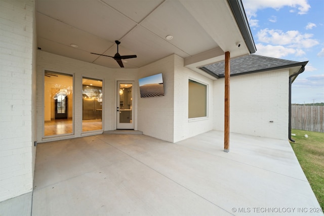 view of patio / terrace with ceiling fan