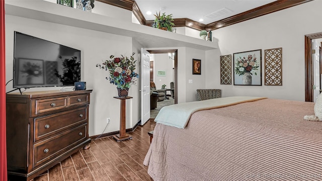 bedroom featuring ornamental molding