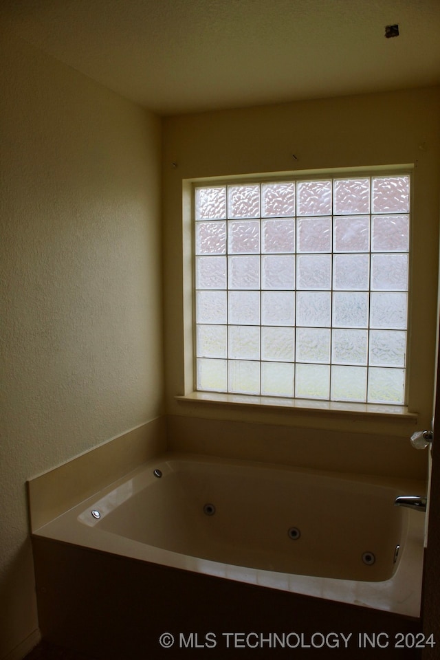 bathroom with a tub and a healthy amount of sunlight