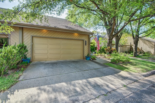 garage with driveway