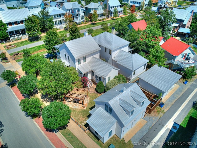 drone / aerial view with a residential view