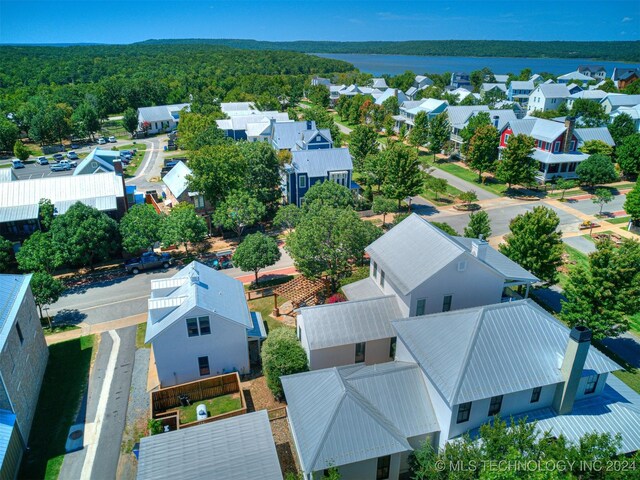 drone / aerial view with a residential view