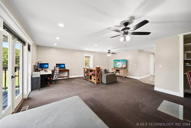 living room with carpet floors