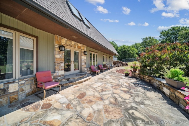 view of patio / terrace featuring french doors