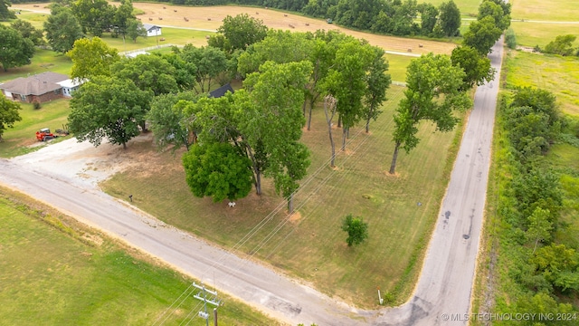 bird's eye view featuring a rural view