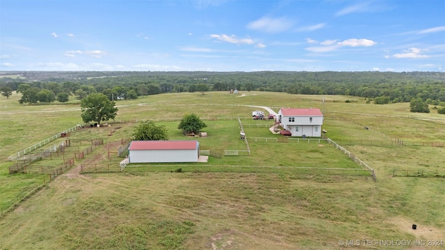 aerial view with a rural view