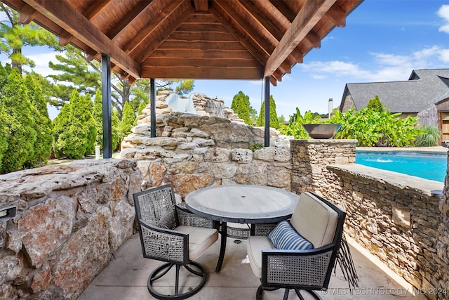 view of patio / terrace featuring a gazebo