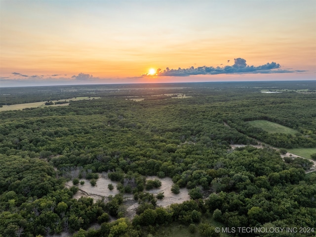 view of aerial view at dusk