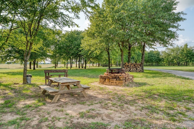 view of property's community featuring a yard