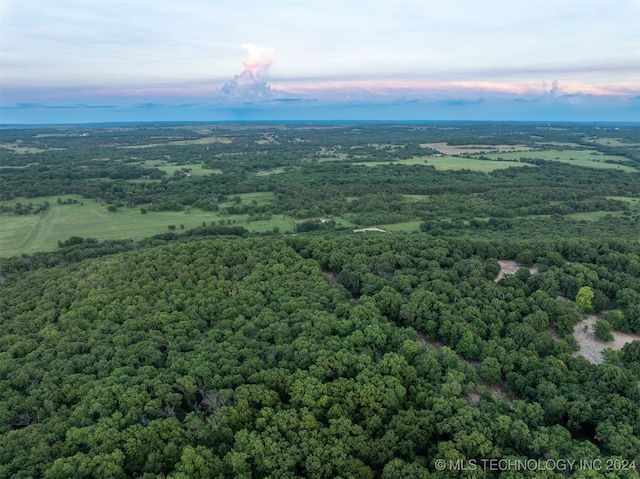 view of aerial view at dusk