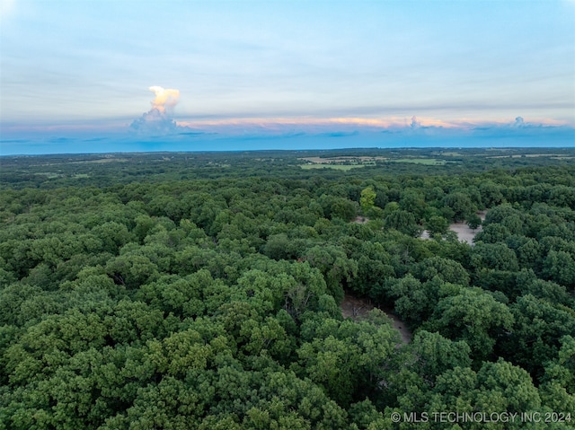 view of aerial view at dusk