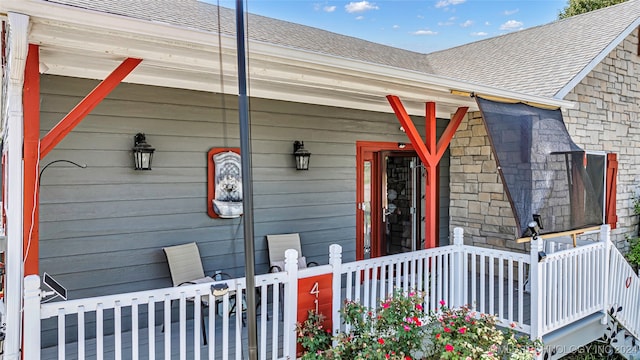 exterior space featuring covered porch