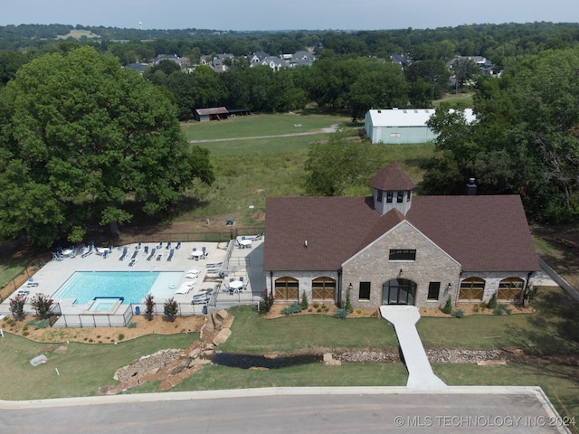 3408 Redbud Ln, Tulsa, OK 74132 - aerial view of property and surrounding area with a pool