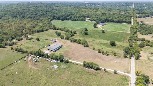 bird's eye view with a rural view