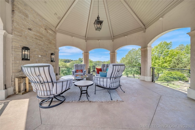 view of patio with a gazebo