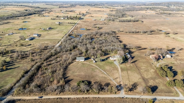 aerial view featuring a rural view