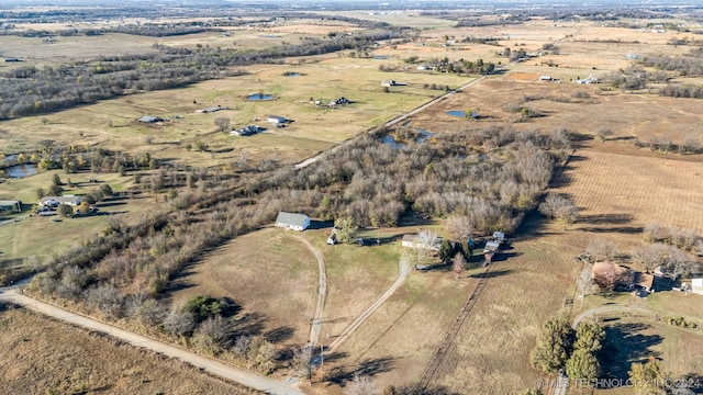 drone / aerial view featuring a rural view