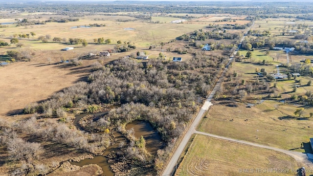 aerial view featuring a rural view