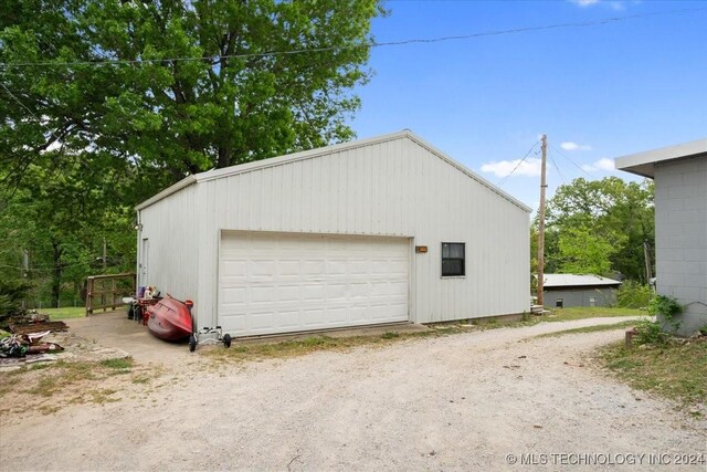 view of garage