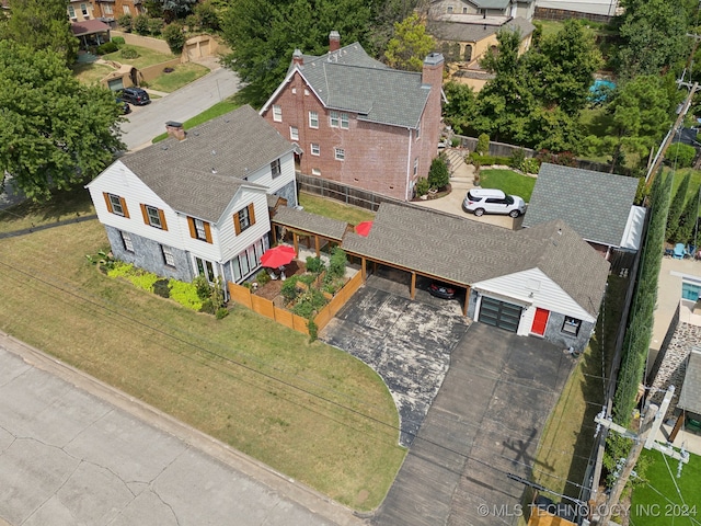 drone / aerial view with a residential view