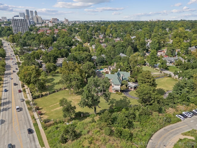 drone / aerial view featuring a view of city