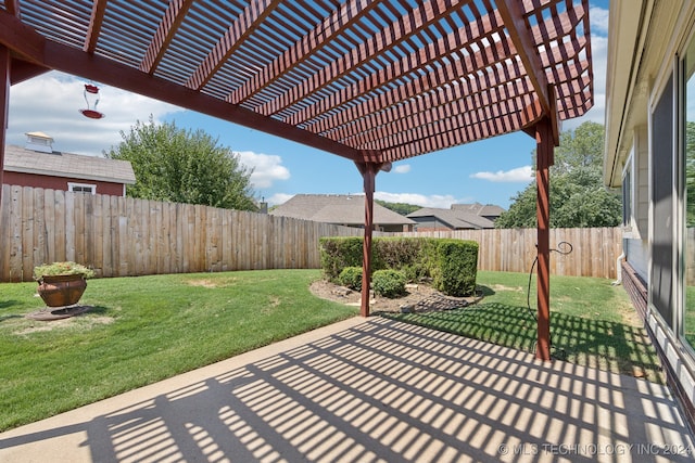 view of patio with a pergola