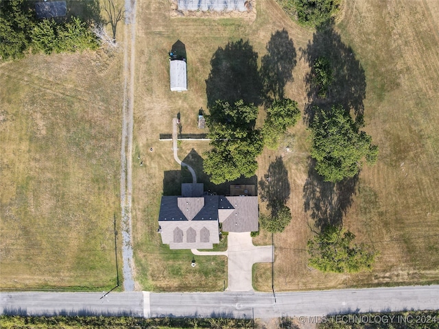 drone / aerial view with a rural view