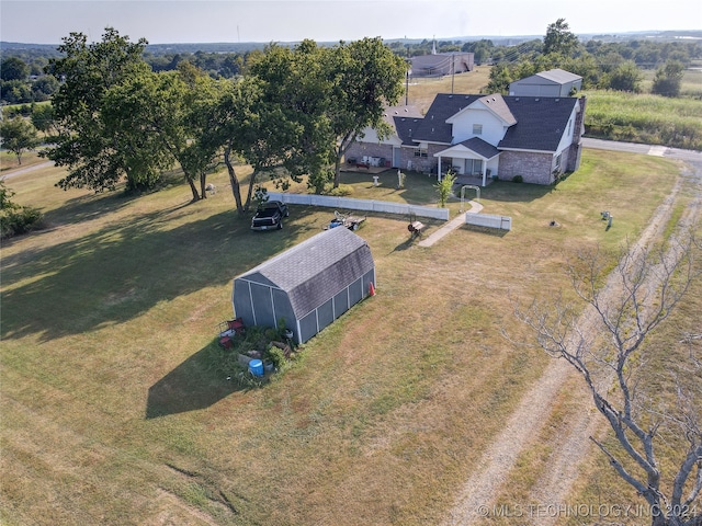 aerial view with a rural view