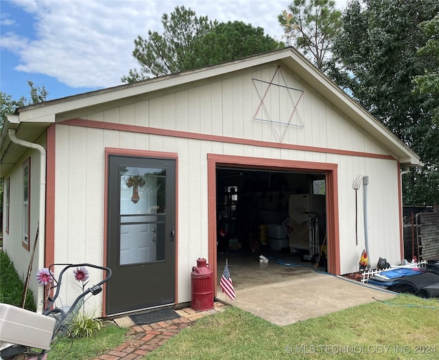 view of garage