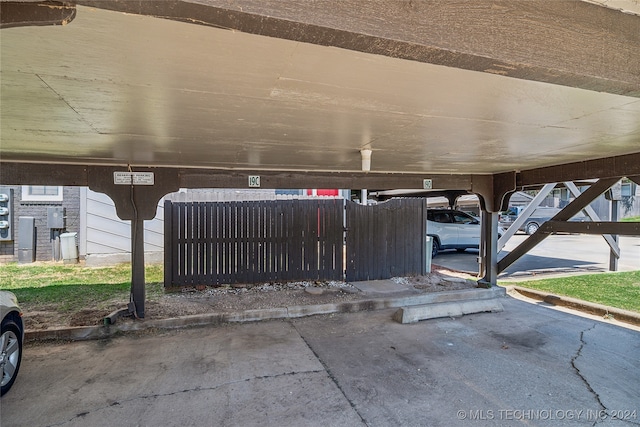 view of patio featuring a carport