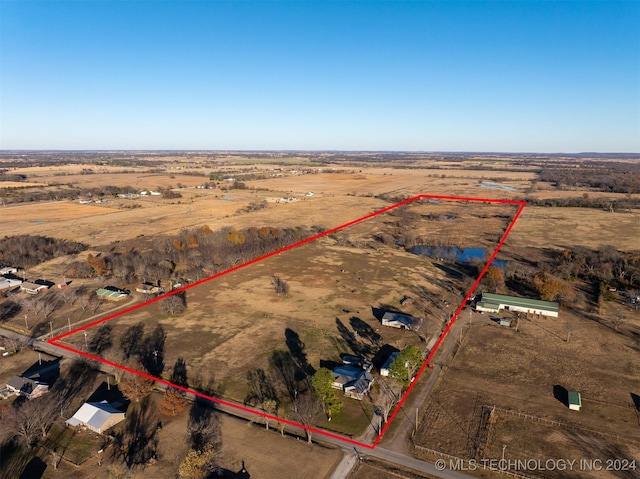 aerial view with a rural view