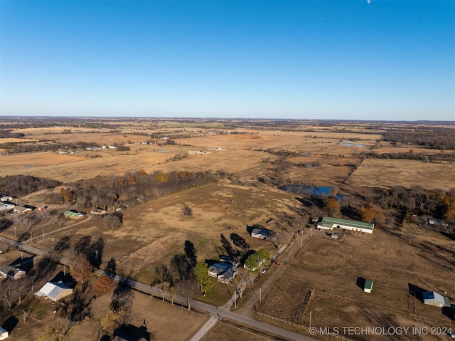 drone / aerial view with a rural view