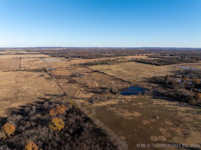 bird's eye view with a rural view