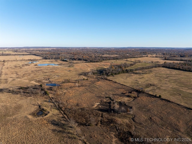 drone / aerial view with a rural view