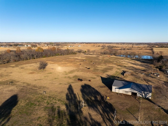 aerial view with a rural view