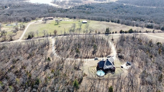 drone / aerial view featuring a rural view