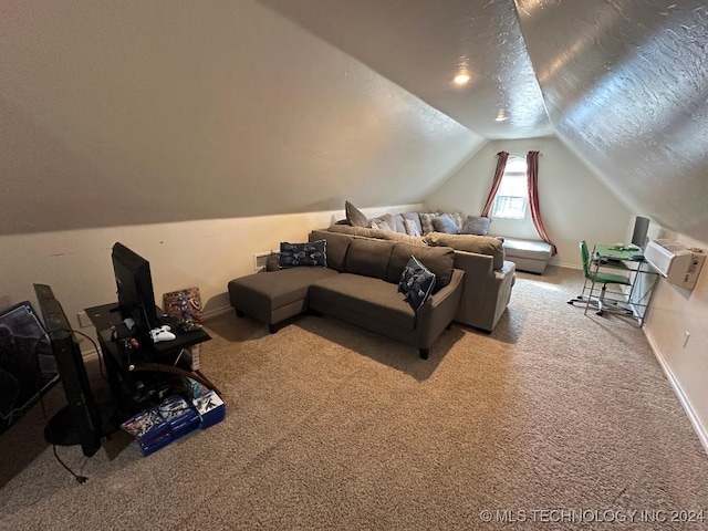 interior space featuring vaulted ceiling