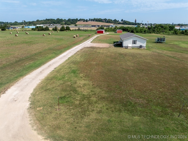 bird's eye view with a rural view