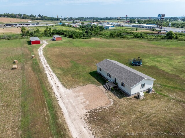 bird's eye view featuring a rural view