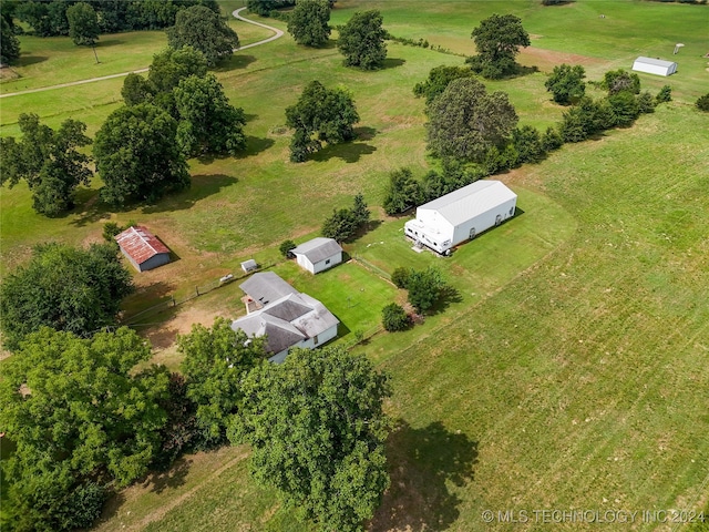 aerial view featuring a rural view