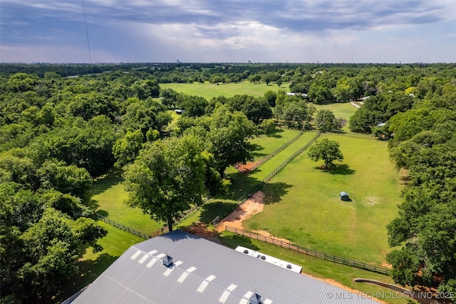 drone / aerial view featuring a rural view