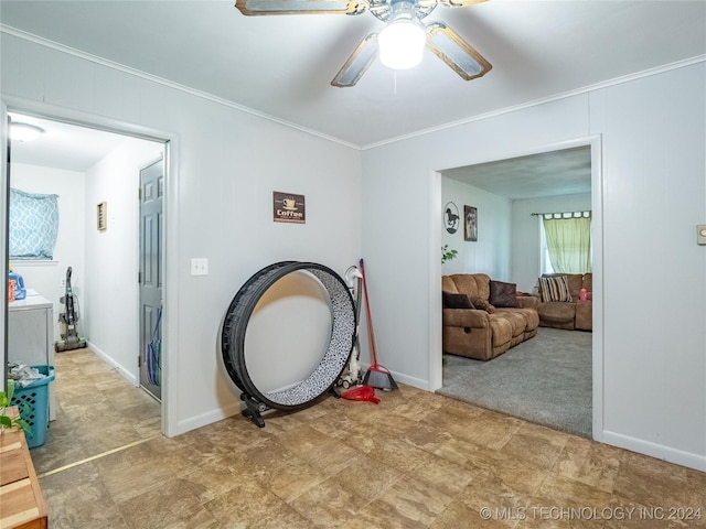 hallway with crown molding