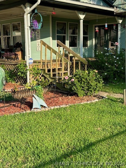 exterior space with a porch