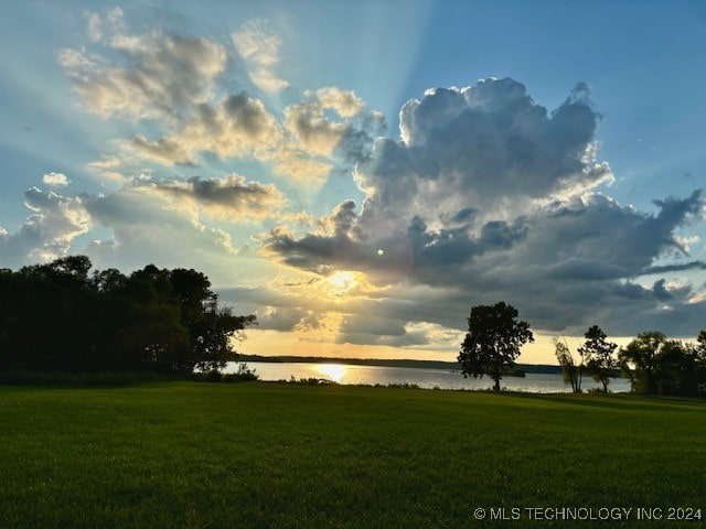 nature at dusk with a water view