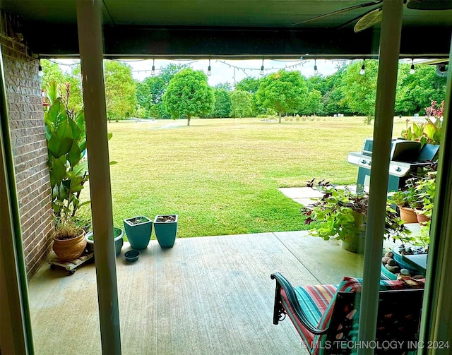 view of patio featuring grilling area