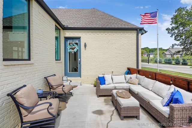 view of patio featuring an outdoor living space